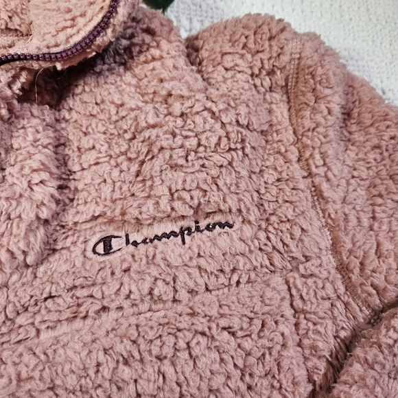 🎉Host Pick🎉Champion Fuzzy Pullover Sherpa Sweater Size M Mauve NWT - Picture 7 of 16